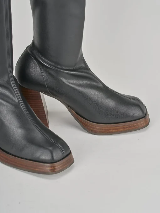 Stivali tacco 8cm pelle nero