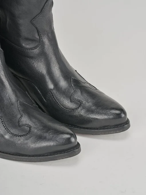 Stivali tacco 6cm pelle nero