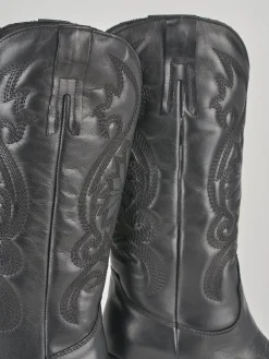 Stivali tacco 8cm pelle nero