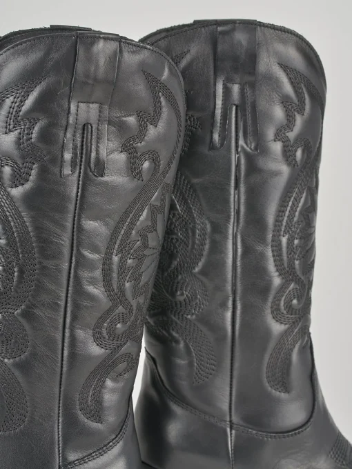 Stivali tacco 8cm pelle nero