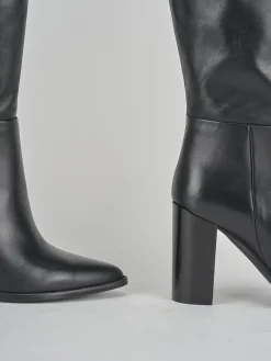 Stivali tacco 9cm pelle nero
