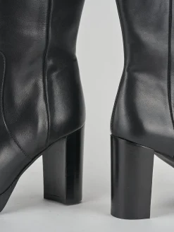 Stivali tacco 8cm pelle nero