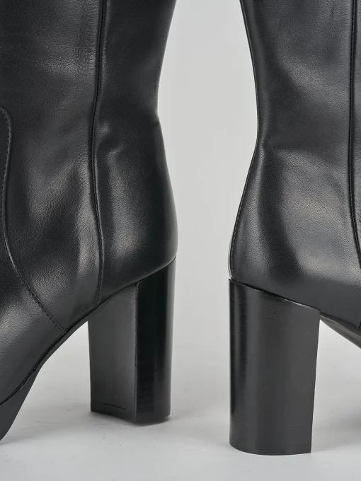 Stivali tacco 8cm pelle nero