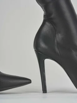 Stivali tacco 10cm pelle nero