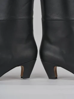 Stivali tacco 5cm pelle nero