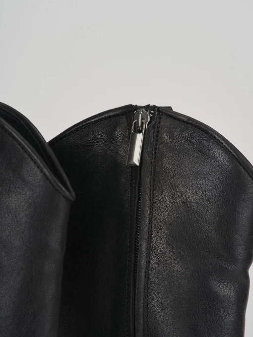 Stivali tacco 7cm pelle nero