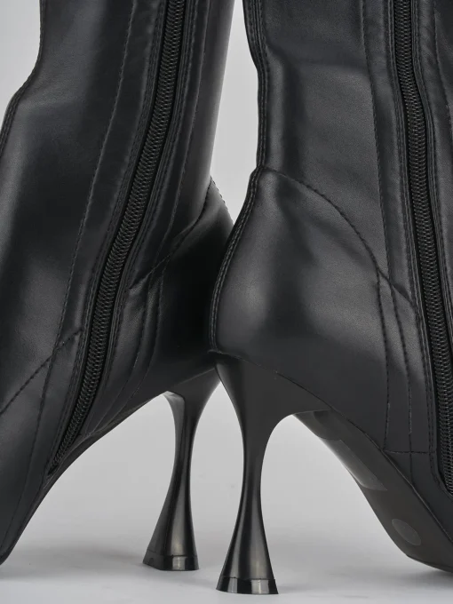 Stivali tacco 8cm pelle nero