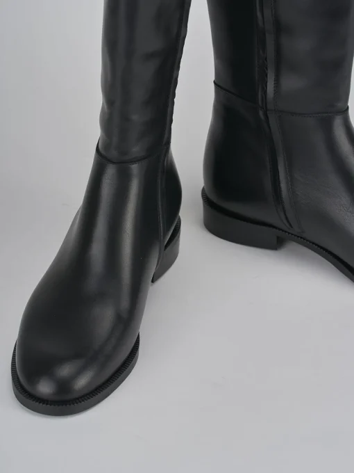 Stivali tacco 2cm pelle nero