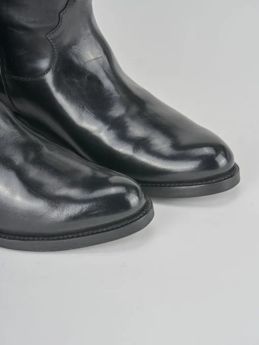 Stivali tacco 4cm pelle nero