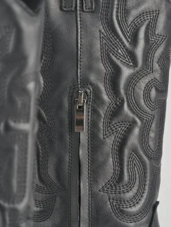 Stivali tacco 3cm pelle nero