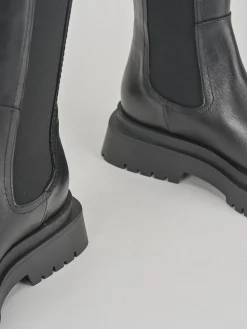 Stivali tacco 3cm pelle nero