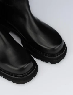Stivali tacco 1cm pelle nero