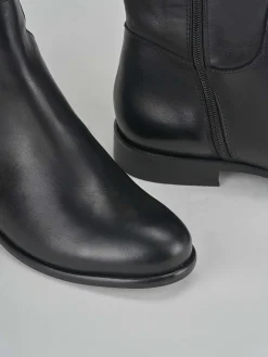 Stivali tacco 2cm pelle nero