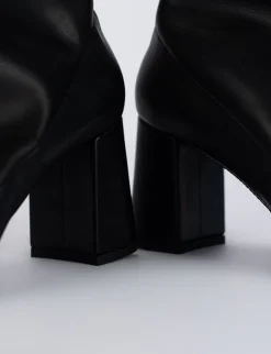 Stivali tacco 8cm pelle nero