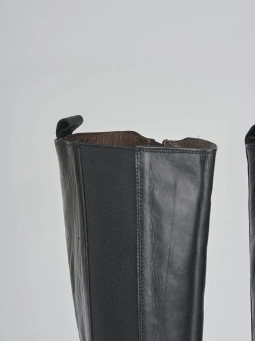 Stivali tacco 5cm pelle nero