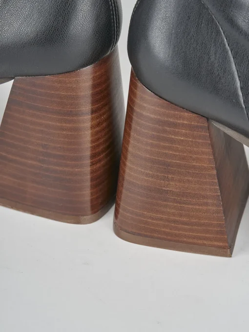 Stivali tacco 8cm pelle nero