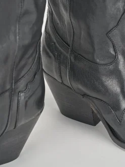 Stivali tacco 6cm pelle nero