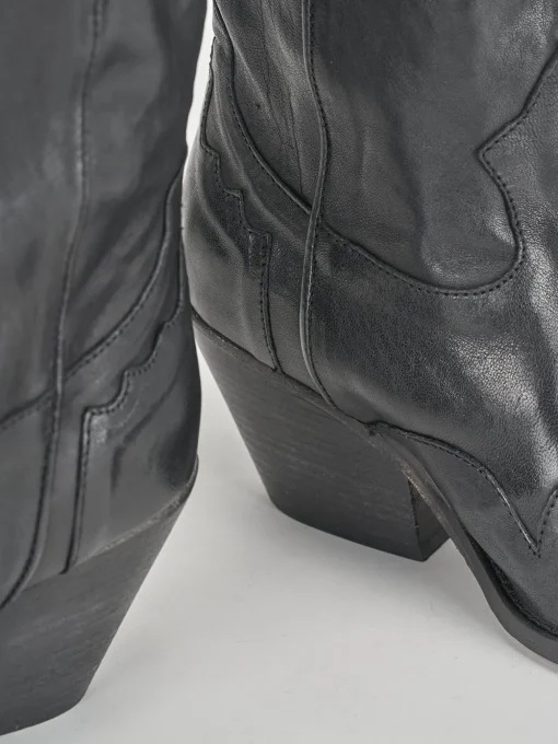 Stivali tacco 6cm pelle nero