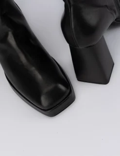 Stivali tacco 5cm pelle nero