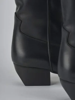 Stivali tacco 5cm pelle nero