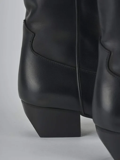 Stivali tacco 5cm pelle nero