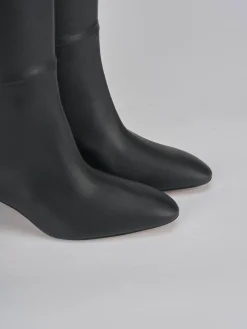 Stivali tacco 5cm pelle nero