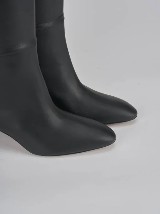 Stivali tacco 5cm pelle nero