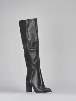 Stivali tacco 8cm pelle nero