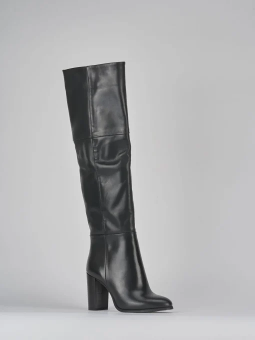Stivali tacco 8cm pelle nero