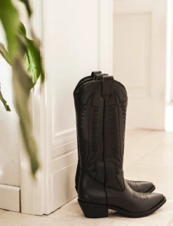 Stivali tacco 3cm pelle nero