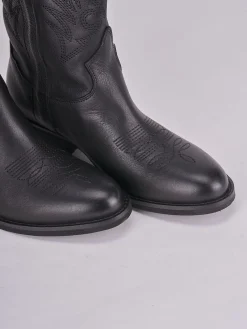 Stivali tacco 4cm pelle nero