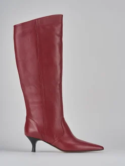 Stivali tacco 5cm pelle rosso