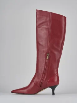 Stivali tacco 5cm pelle rosso