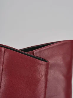 Stivali tacco 5cm pelle rosso