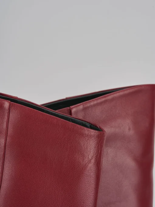 Stivali tacco 5cm pelle rosso