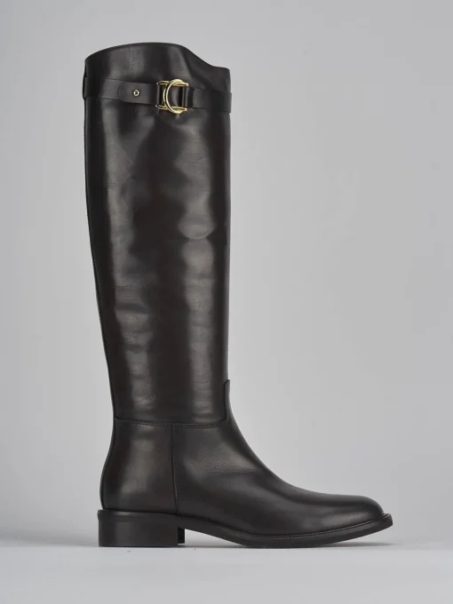 Stivali tacco 3cm pelle testa