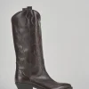 Stivali tacco 3cm pelle testa