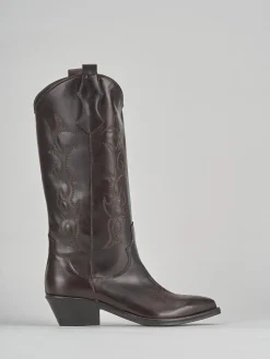 Stivali tacco 3cm pelle testa