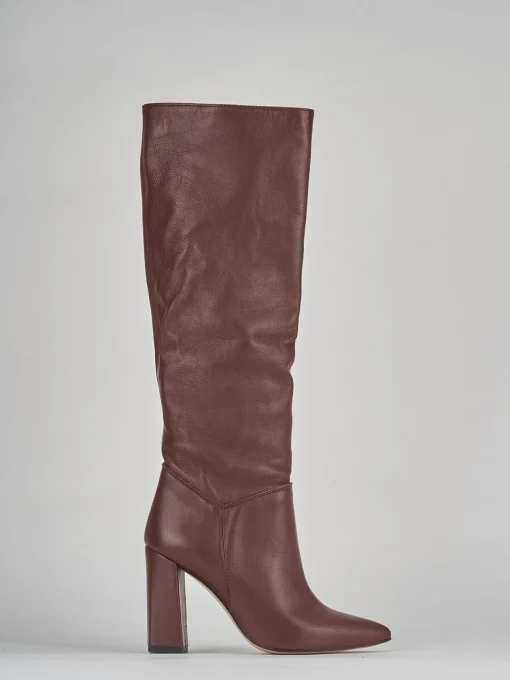 Stivali tacco 9cm pelle testa