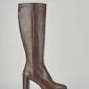 Stivali tacco 8cm pelle testa