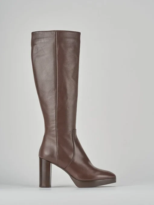 Stivali tacco 8cm pelle testa