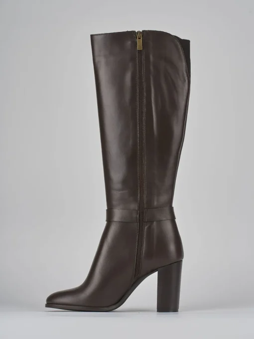 Stivali tacco 8cm pelle testa