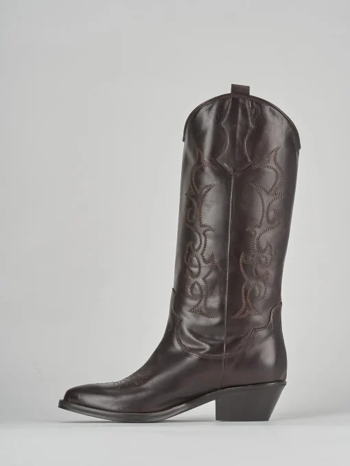 Stivali tacco 3cm pelle testa