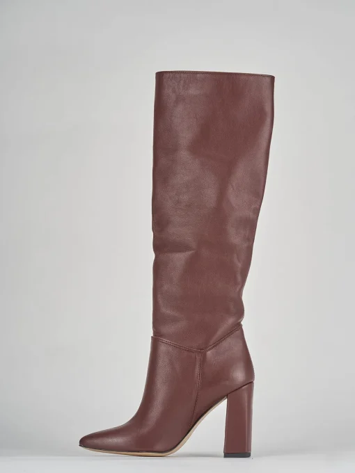 Stivali tacco 9cm pelle testa
