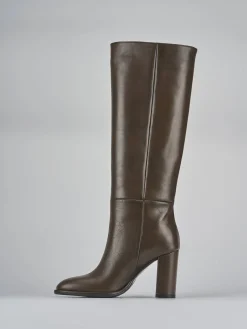 Stivali tacco 9cm pelle testa