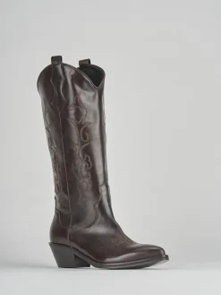 Stivali tacco 3cm pelle testa