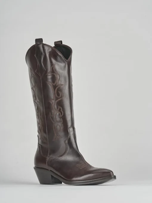 Stivali tacco 3cm pelle testa