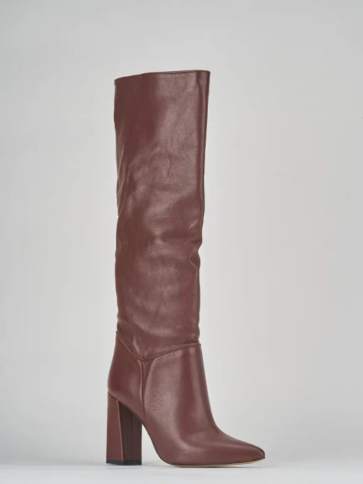 Stivali tacco 9cm pelle testa