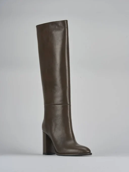 Stivali tacco 9cm pelle testa