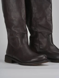 Stivali tacco 2cm pelle testa